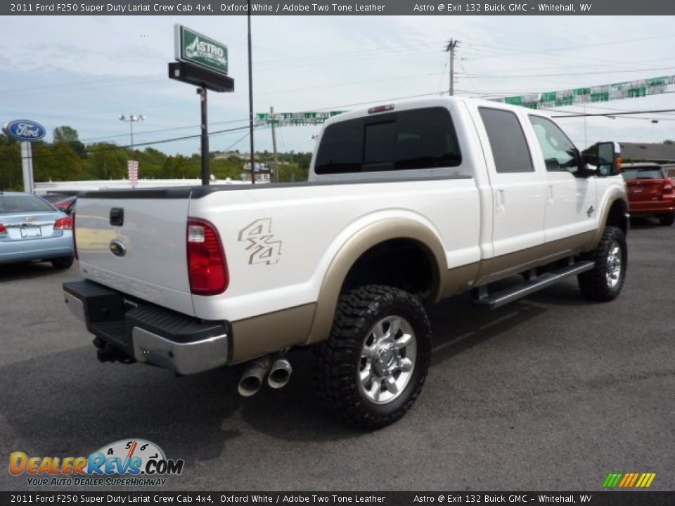 2011 Ford F250 Super Duty Lariat Crew Cab 4x4 Oxford White / Adobe Two Tone Leather Photo #7