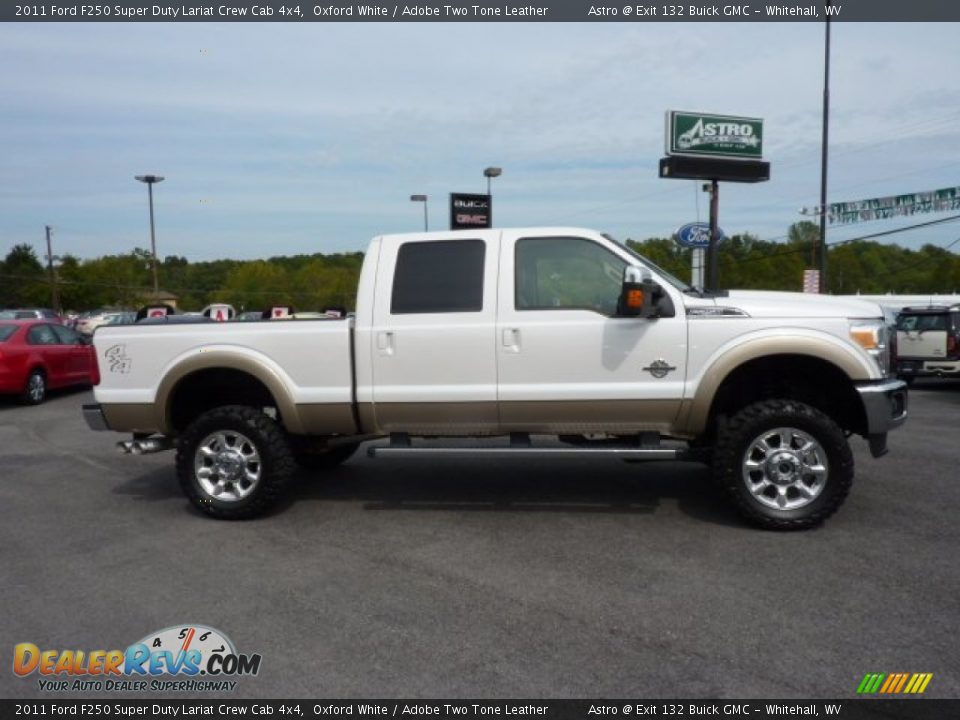 2011 Ford F250 Super Duty Lariat Crew Cab 4x4 Oxford White / Adobe Two Tone Leather Photo #8