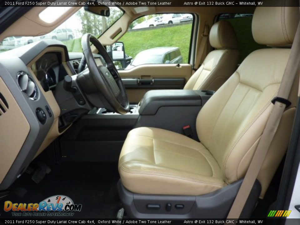 2011 Ford F250 Super Duty Lariat Crew Cab 4x4 Oxford White / Adobe Two Tone Leather Photo #16