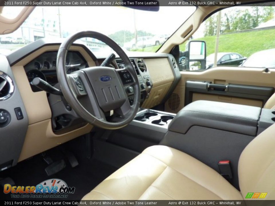 2011 Ford F250 Super Duty Lariat Crew Cab 4x4 Oxford White / Adobe Two Tone Leather Photo #17