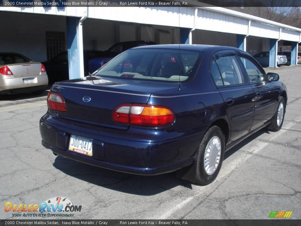 2000 Chevrolet Malibu Sedan Navy Blue Metallic / Gray Photo #2