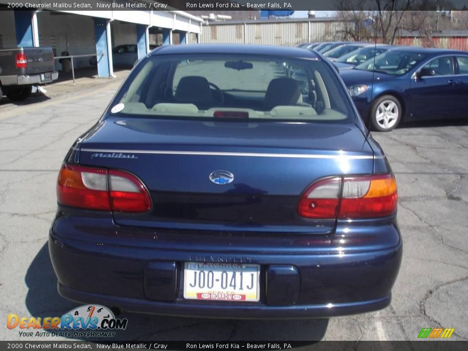 2000 Chevrolet Malibu Sedan Navy Blue Metallic / Gray Photo #3
