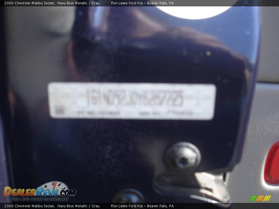 2000 Chevrolet Malibu Sedan Navy Blue Metallic / Gray Photo #9