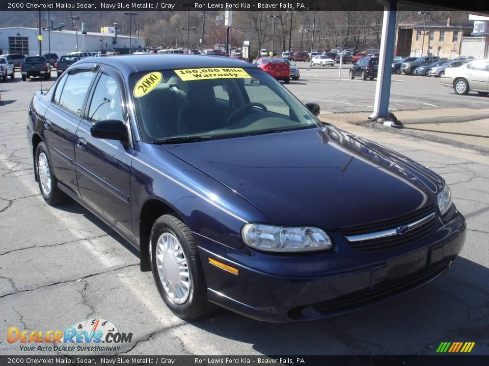 2000 Chevrolet Malibu Sedan Navy Blue Metallic / Gray Photo #18