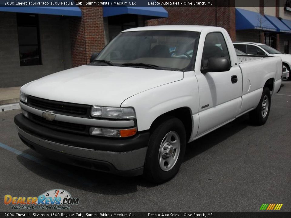 2000 Chevrolet Silverado 1500 Regular Cab Summit White / Medium Oak Photo #2