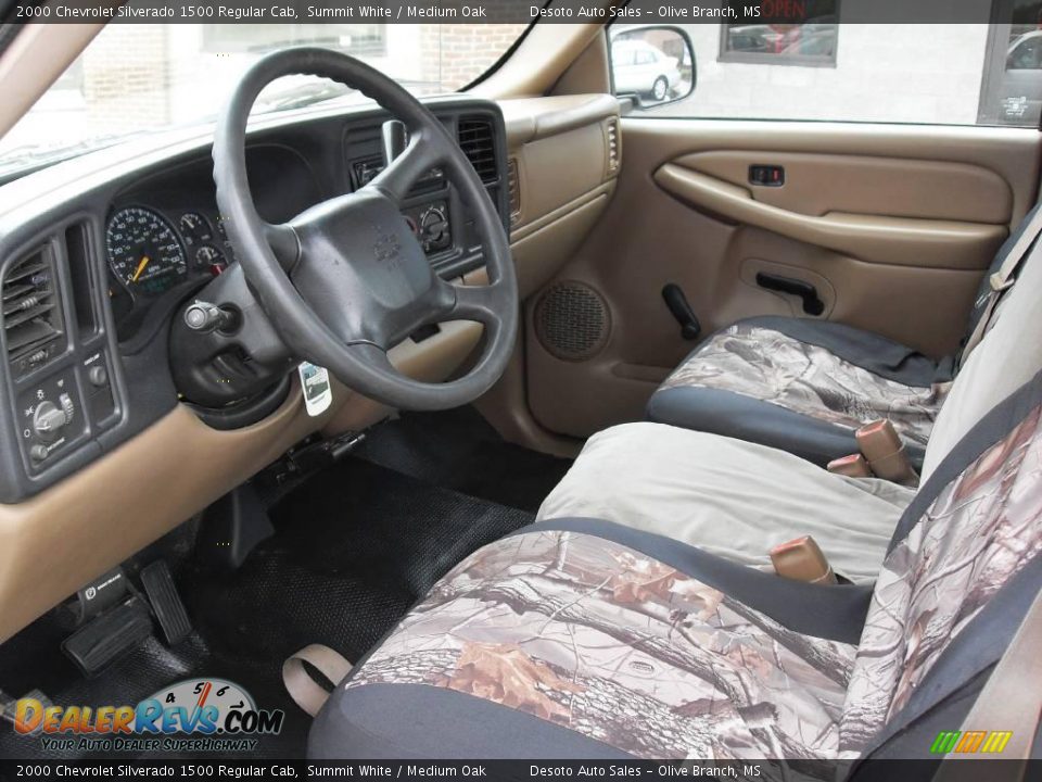 2000 Chevrolet Silverado 1500 Regular Cab Summit White / Medium Oak Photo #13