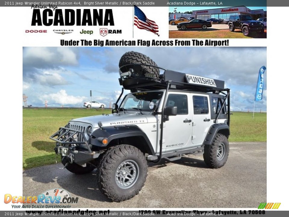 2011 Jeep Wrangler Unlimited Rubicon 4x4 Bright Silver Metallic / Black/Dark Saddle Photo #1