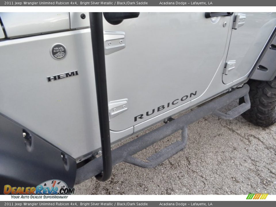 2011 Jeep Wrangler Unlimited Rubicon 4x4 Bright Silver Metallic / Black/Dark Saddle Photo #36