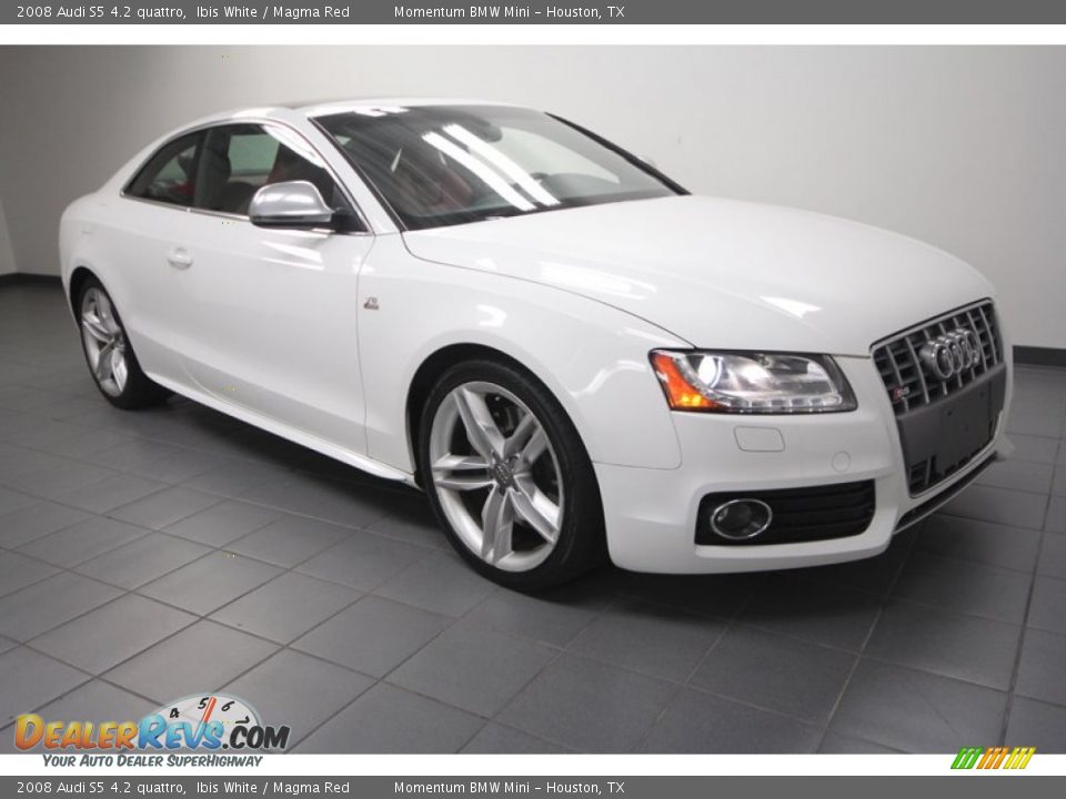 2008 Audi S5 4.2 quattro Ibis White / Magma Red Photo #1