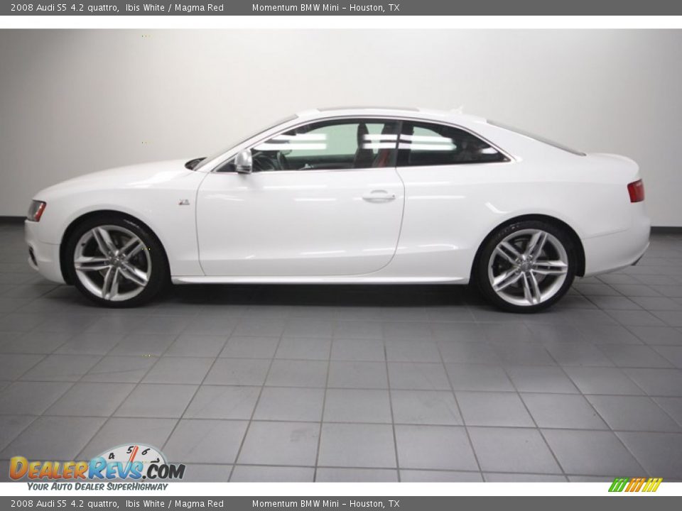 2008 Audi S5 4.2 quattro Ibis White / Magma Red Photo #2