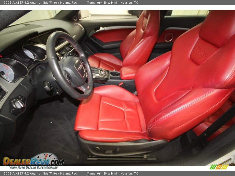 2008 Audi S5 4.2 quattro Ibis White / Magma Red Photo #3