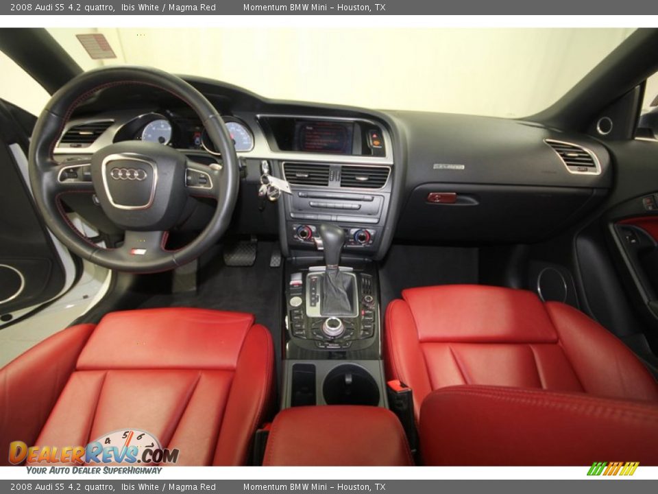 2008 Audi S5 4.2 quattro Ibis White / Magma Red Photo #4