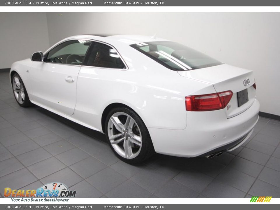 2008 Audi S5 4.2 quattro Ibis White / Magma Red Photo #5
