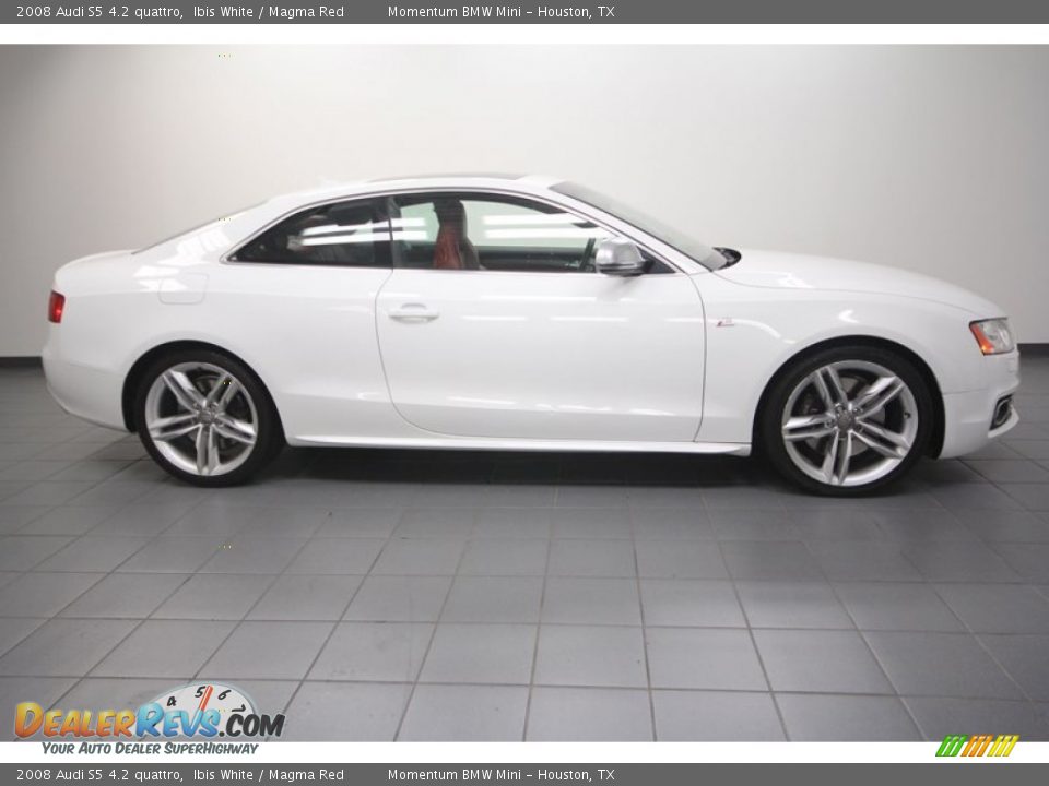 2008 Audi S5 4.2 quattro Ibis White / Magma Red Photo #7