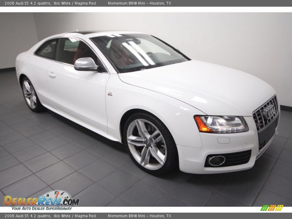 2008 Audi S5 4.2 quattro Ibis White / Magma Red Photo #8