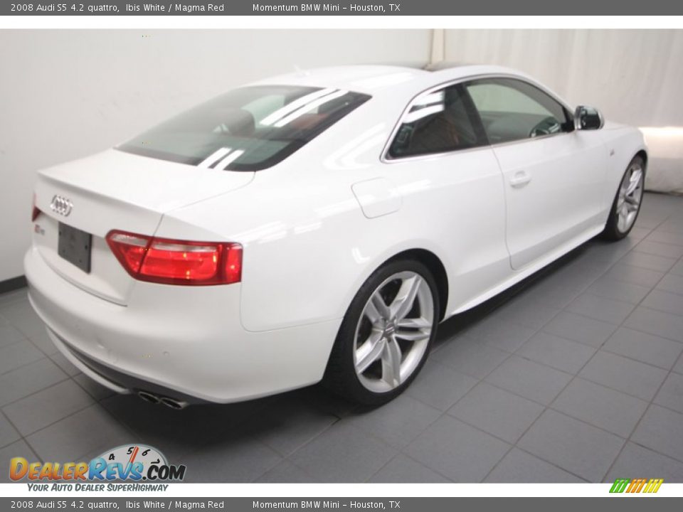2008 Audi S5 4.2 quattro Ibis White / Magma Red Photo #9