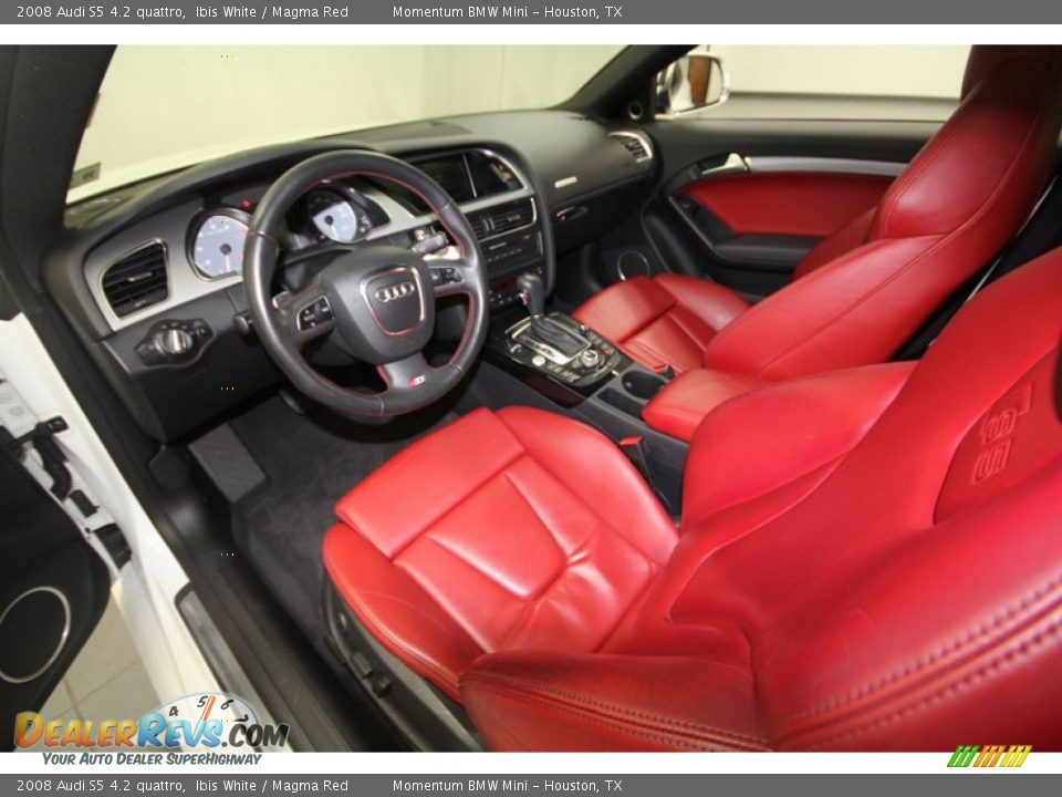 2008 Audi S5 4.2 quattro Ibis White / Magma Red Photo #12