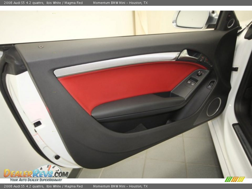 2008 Audi S5 4.2 quattro Ibis White / Magma Red Photo #14