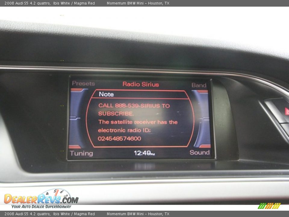2008 Audi S5 4.2 quattro Ibis White / Magma Red Photo #20