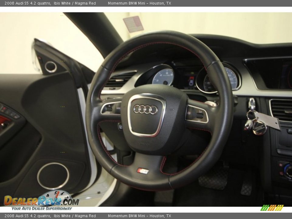 2008 Audi S5 4.2 quattro Ibis White / Magma Red Photo #29