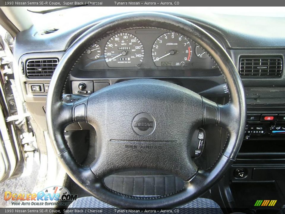 1993 Nissan Sentra SE-R Coupe Super Black / Charcoal Photo #7