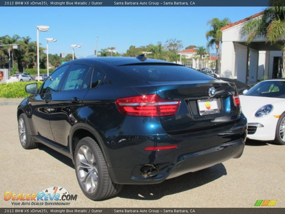 2013 BMW X6 xDrive35i Midnight Blue Metallic / Oyster Photo #3