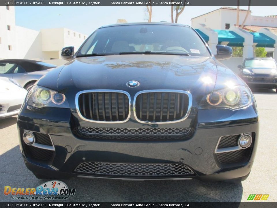 2013 BMW X6 xDrive35i Midnight Blue Metallic / Oyster Photo #4