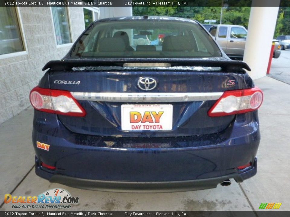 2012 Toyota Corolla S Nautical Blue Metallic / Dark Charcoal Photo #3
