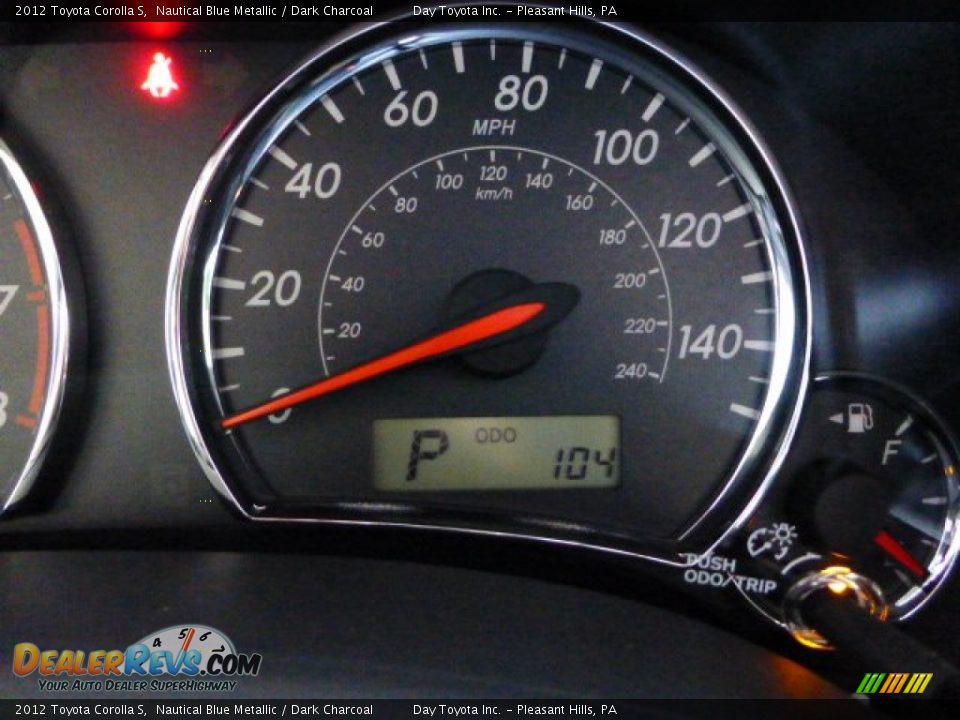 2012 Toyota Corolla S Nautical Blue Metallic / Dark Charcoal Photo #19