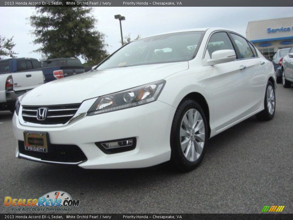 2013 Honda Accord EX-L Sedan White Orchid Pearl / Ivory Photo #1