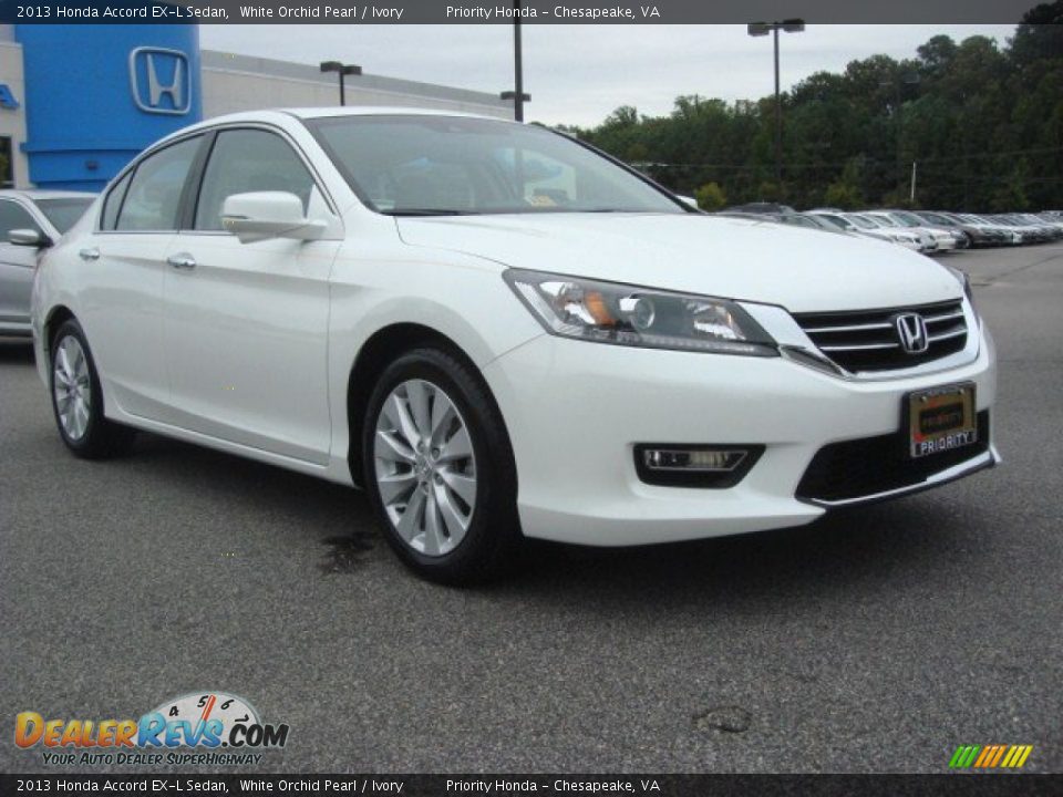 2013 Honda Accord EX-L Sedan White Orchid Pearl / Ivory Photo #8