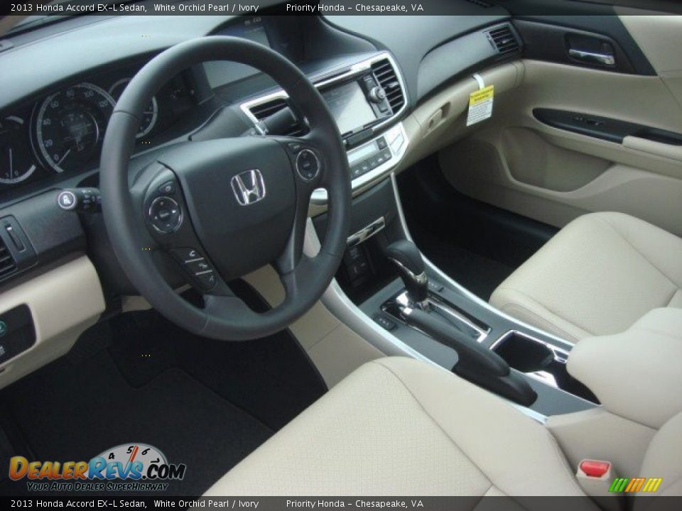 Ivory Interior - 2013 Honda Accord EX-L Sedan Photo #17