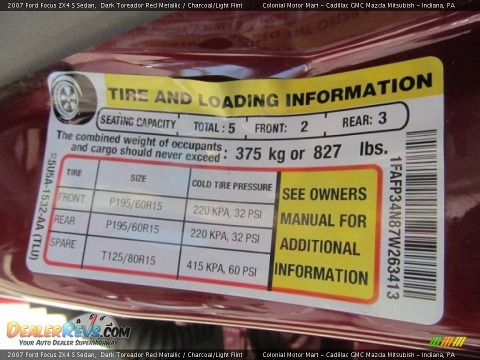 2007 Ford Focus ZX4 S Sedan Dark Toreador Red Metallic / Charcoal/Light Flint Photo #18
