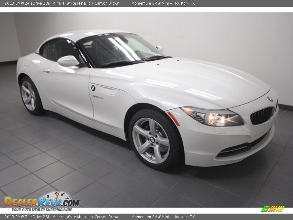 2013 BMW Z4 sDrive 28i Mineral White Metallic / Canyon Brown Photo #7