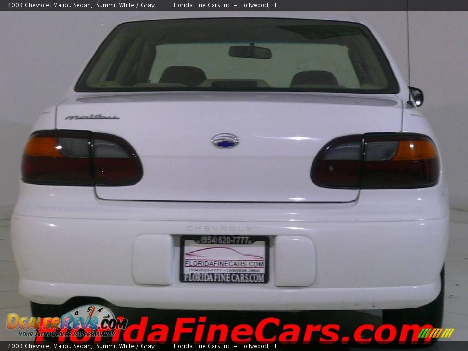 2003 Chevrolet Malibu Sedan Summit White / Gray Photo #6