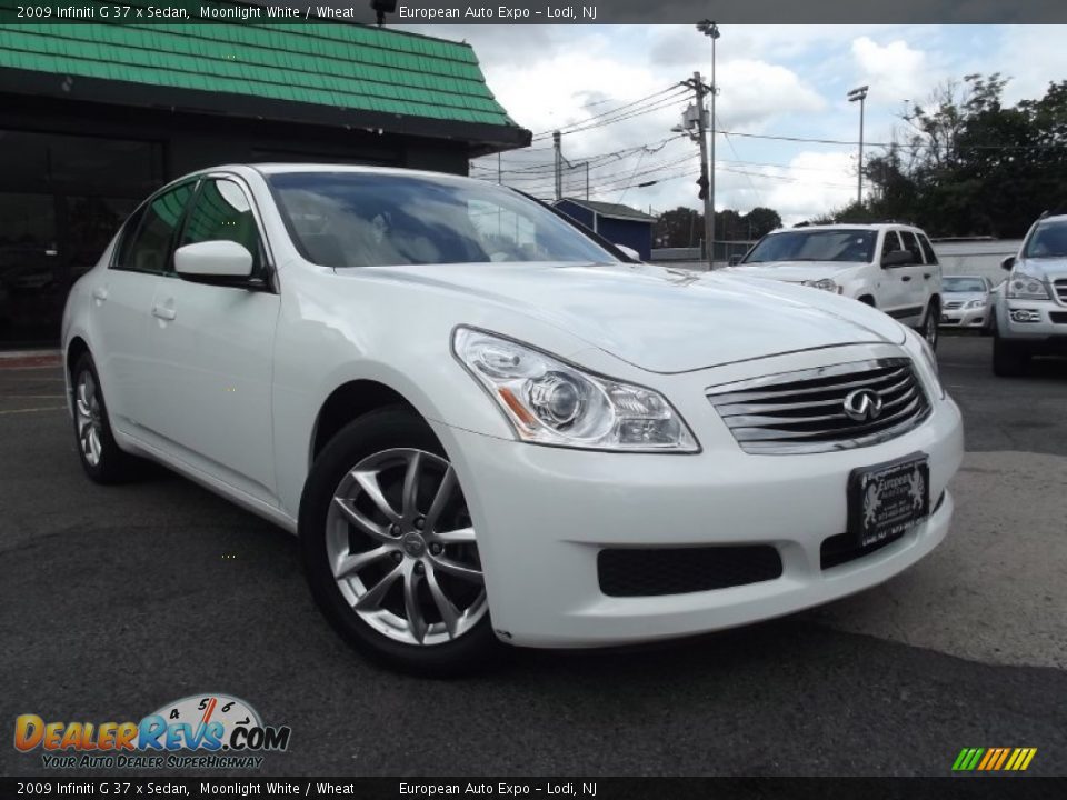 2009 Infiniti G 37 x Sedan Moonlight White / Wheat Photo #2
