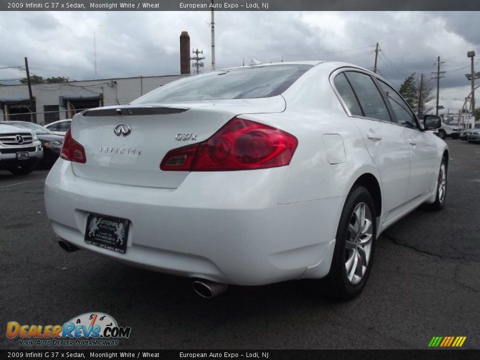 2009 Infiniti G 37 x Sedan Moonlight White / Wheat Photo #3