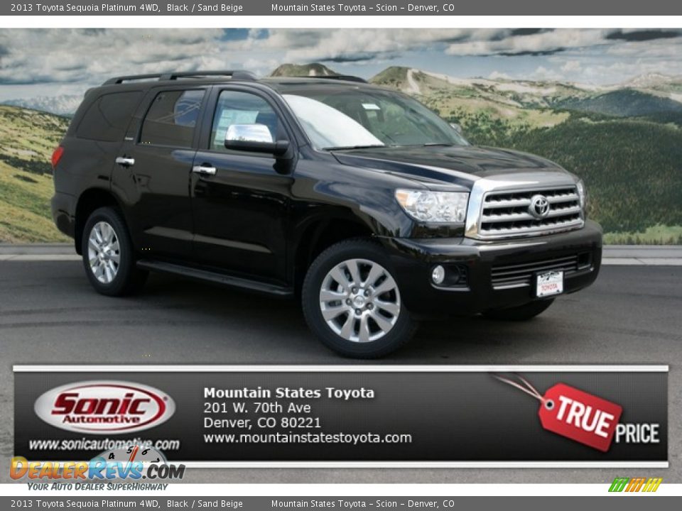 2013 Toyota Sequoia Platinum 4WD Black / Sand Beige Photo #1