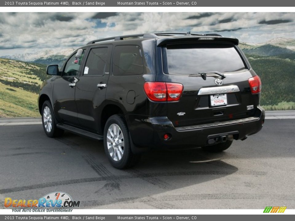 2013 Toyota Sequoia Platinum 4WD Black / Sand Beige Photo #2