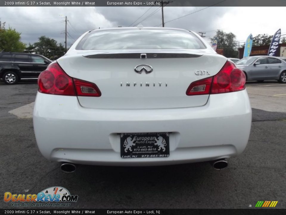 2009 Infiniti G 37 x Sedan Moonlight White / Wheat Photo #5