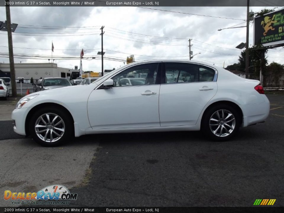 2009 Infiniti G 37 x Sedan Moonlight White / Wheat Photo #8