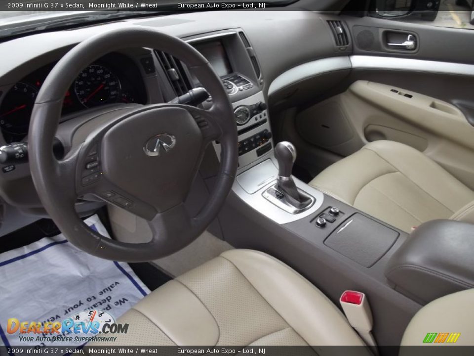 2009 Infiniti G 37 x Sedan Moonlight White / Wheat Photo #11