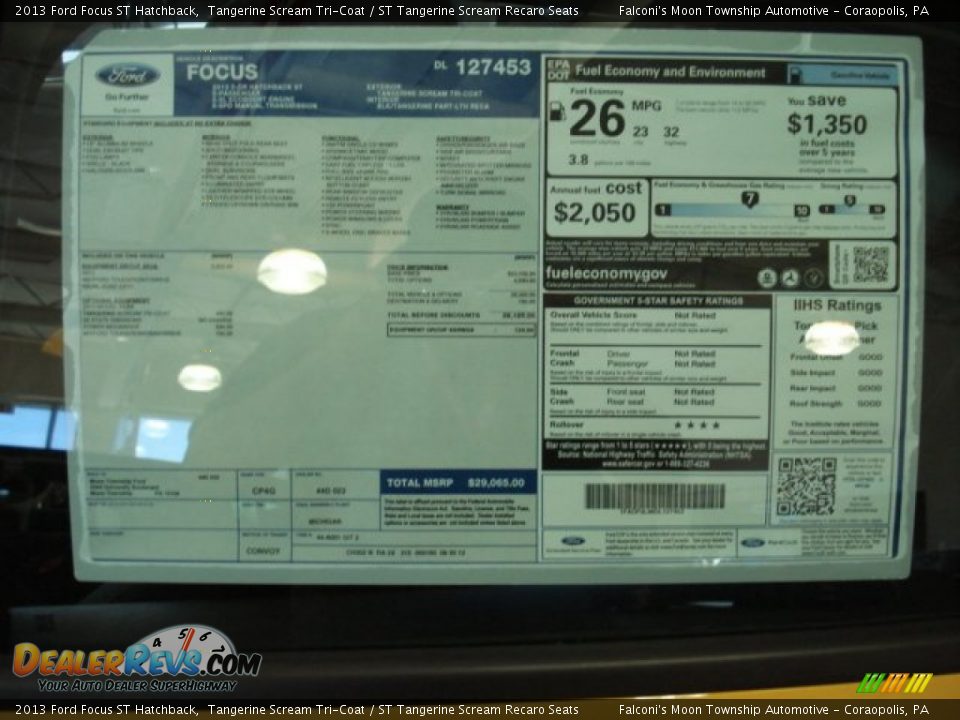 2013 Ford Focus ST Hatchback Window Sticker Photo #19