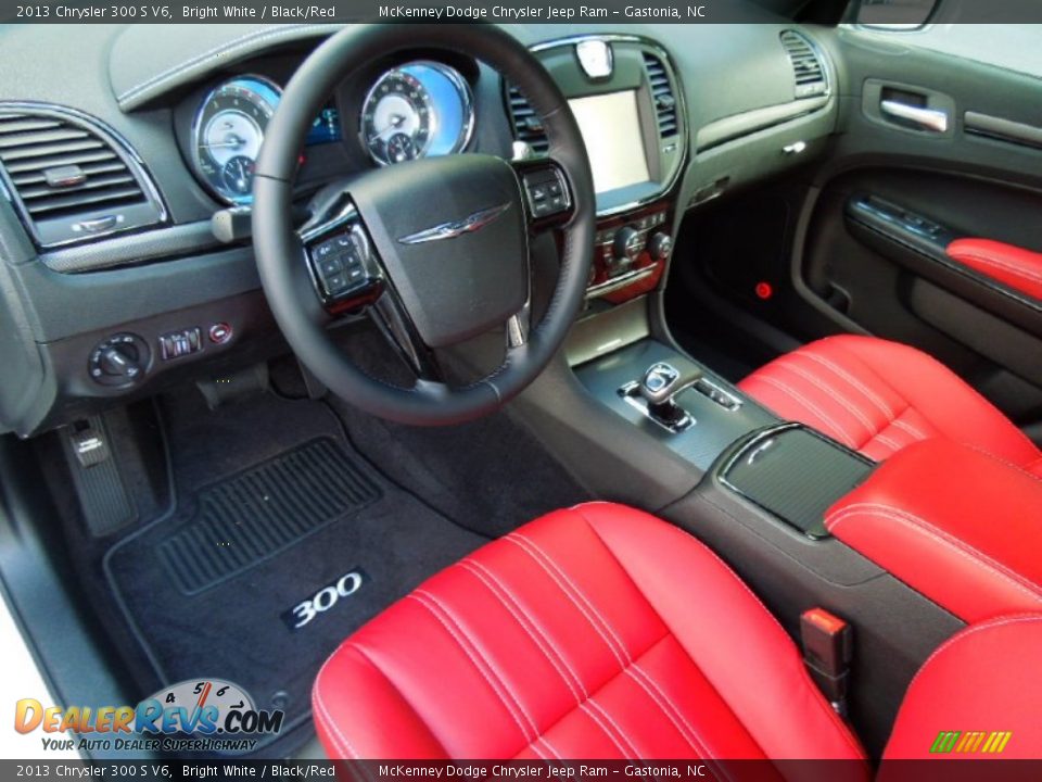 Black/Red Interior - 2013 Chrysler 300 S V6 Photo #28