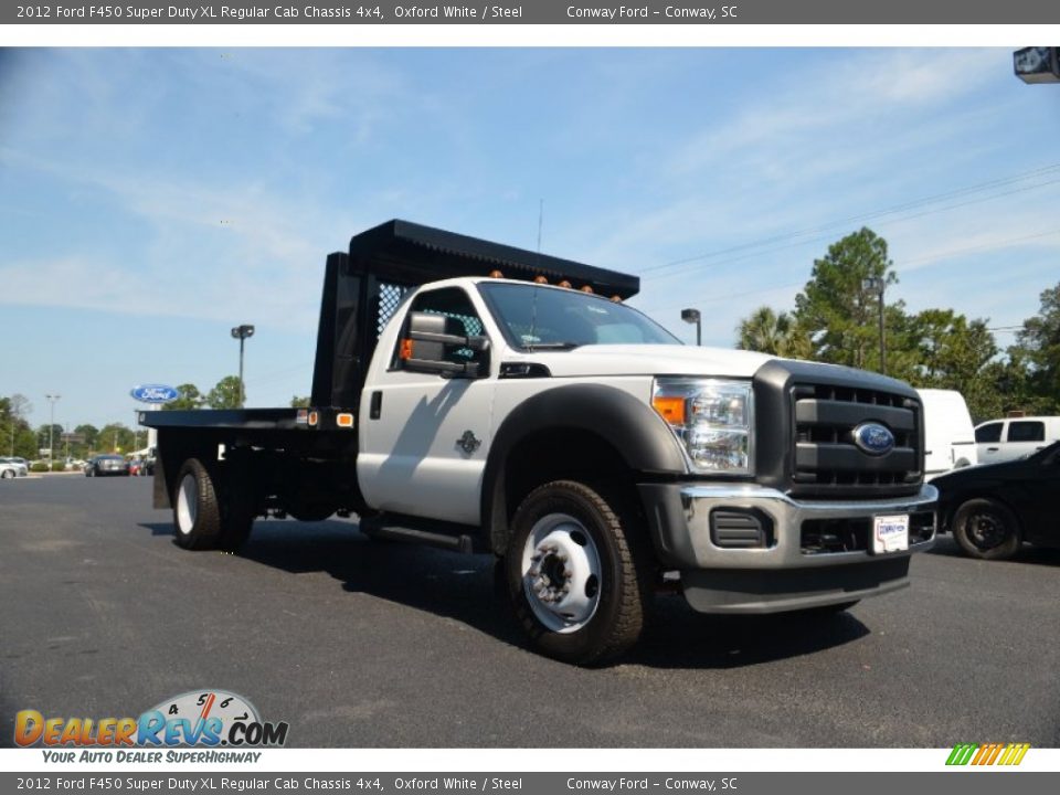 2012 Ford F450 Super Duty XL Regular Cab Chassis 4x4 Oxford White / Steel Photo #3