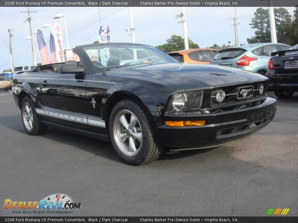 2008 Ford Mustang V6 Premium Convertible Black / Dark Charcoal Photo #1