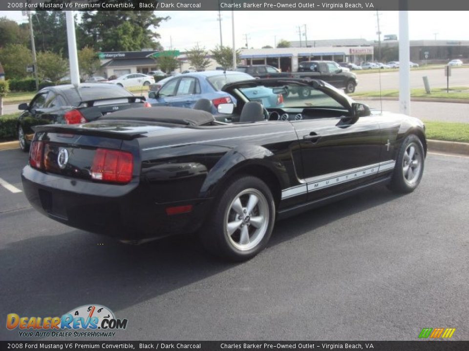 2008 Ford Mustang V6 Premium Convertible Black / Dark Charcoal Photo #3