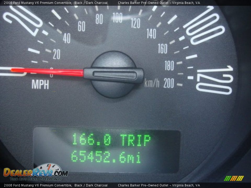 2008 Ford Mustang V6 Premium Convertible Black / Dark Charcoal Photo #12