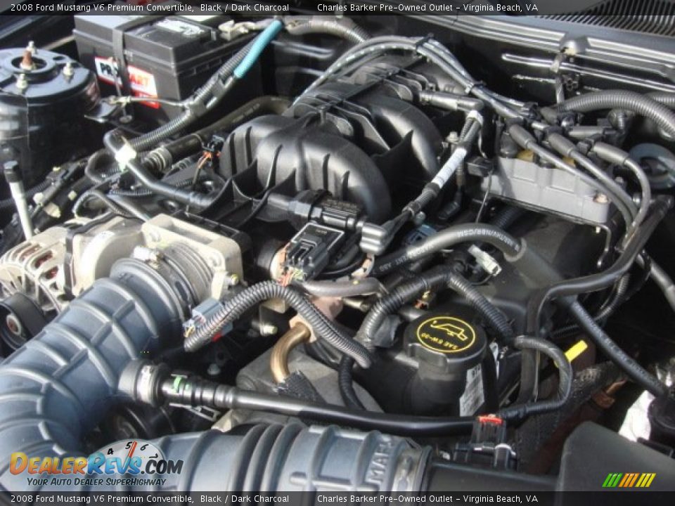 2008 Ford Mustang V6 Premium Convertible Black / Dark Charcoal Photo #14