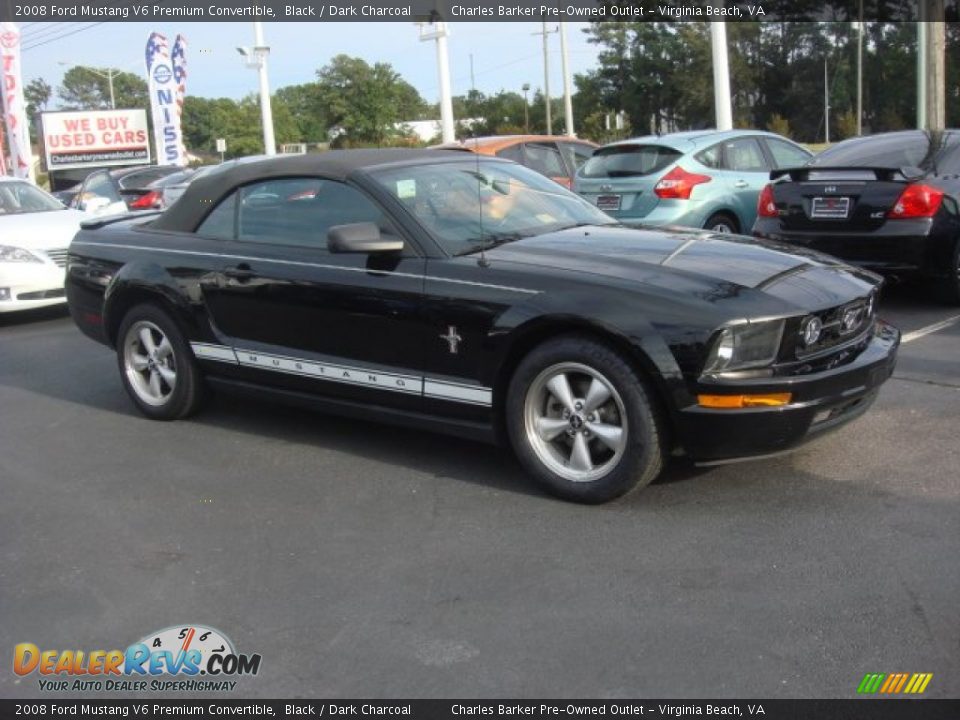 2008 Ford Mustang V6 Premium Convertible Black / Dark Charcoal Photo #16